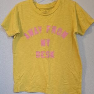 J. Crew Yellow Tee with Pink Text